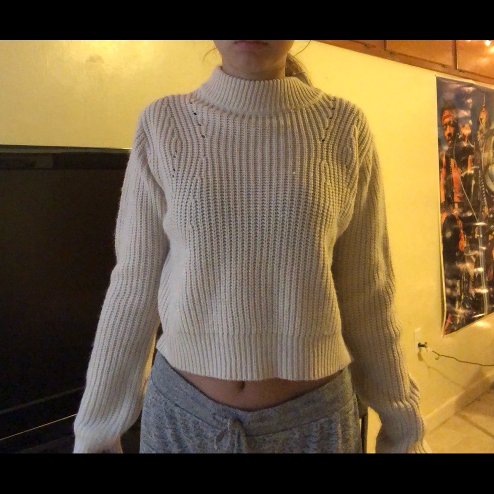 Kendall + Kylie cropped knit sweater